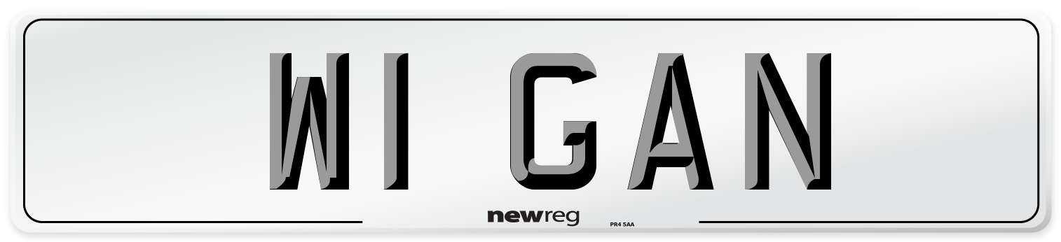 W1 GAN Number Plate from New Reg